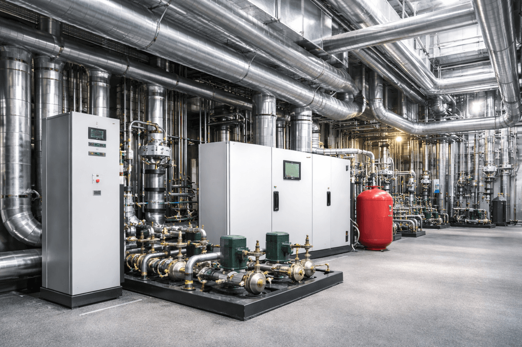 Commercial HVAC rooftop unit installation